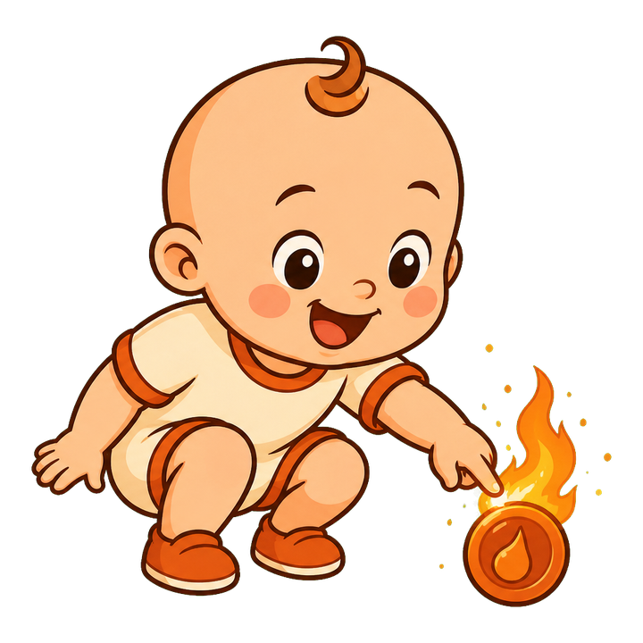 TokenBaby 点燃闲置 Token 的卡通形象